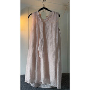 Nanette Lepore Blush Chiffon A-Line Dress 8 Tie Neck Ruffle Party Wedding Guest